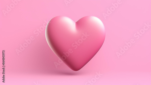 Modern and trendy heart in speech bubble icon on pink background ideal for lovethemed social media notifications and emojis. photo