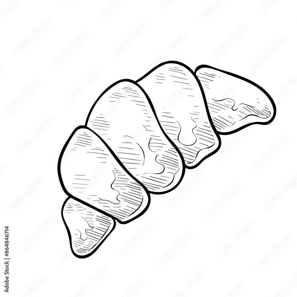 croissant handdrawn illustration croissant handdrawn illustration