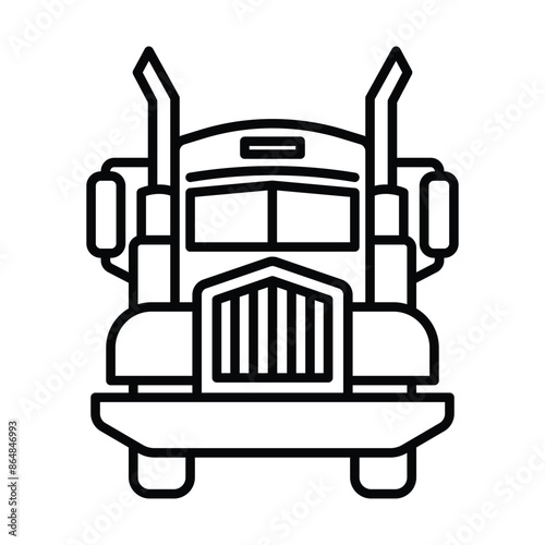 Truck view front icon vector design template
