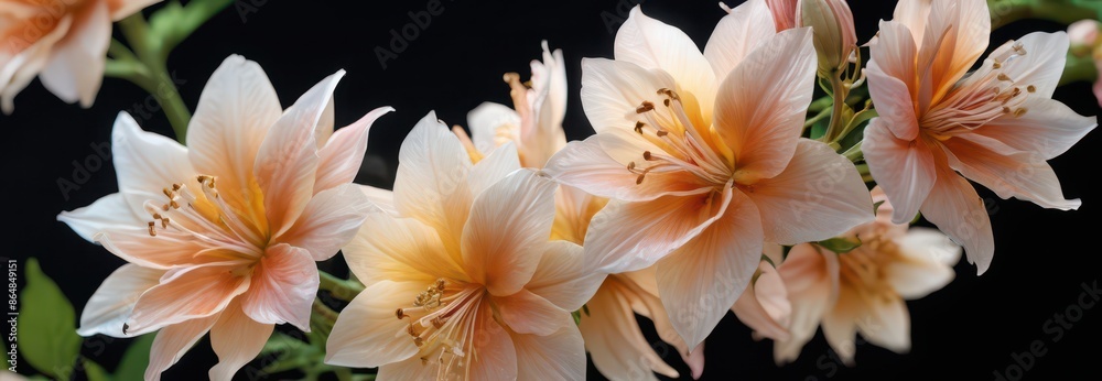 Close-up of Delicate Peach Flower Petals. Close-up of Delicate Peach Flower Petals.