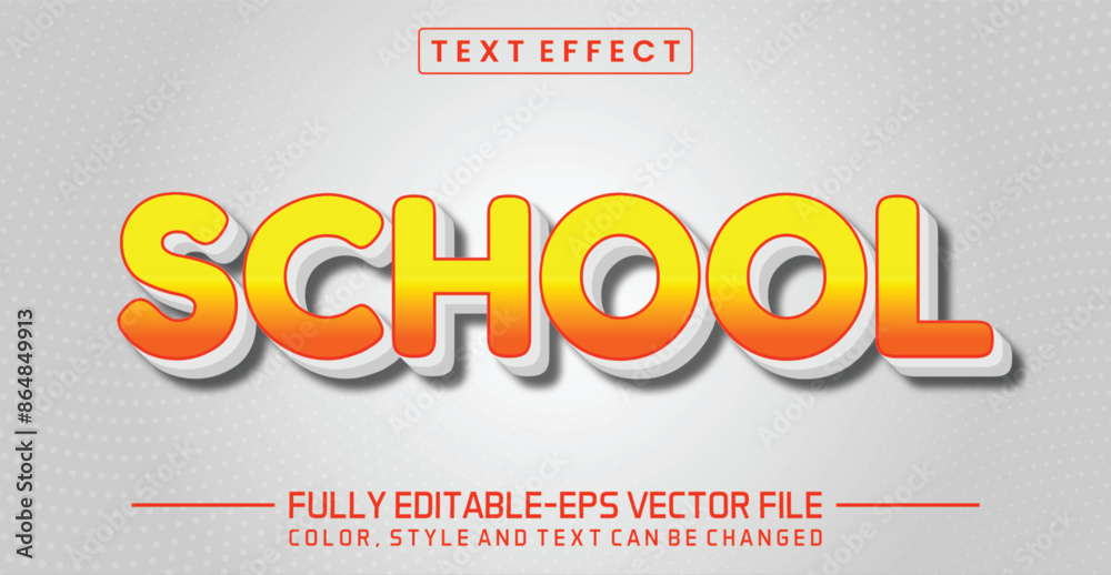 School font Text effect editable