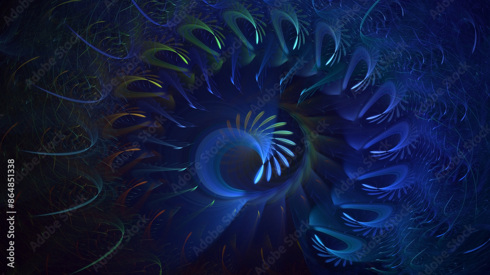 3D manual rendering abstract blue fractal light background. Its not AI Generatd illustration. 3D manual rendering abstract blue fractal light background. Its not AI Generatd illustration.