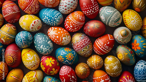 a group of colorful eggs
