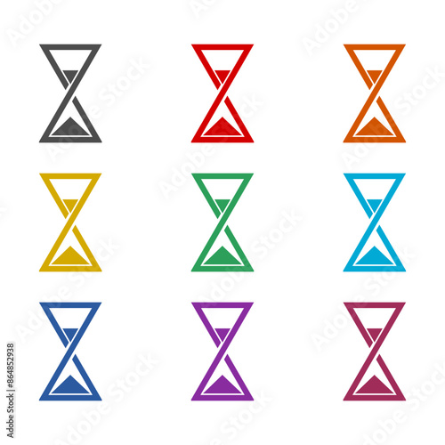 Hourglass icon isolated on white background. Set icons colorful