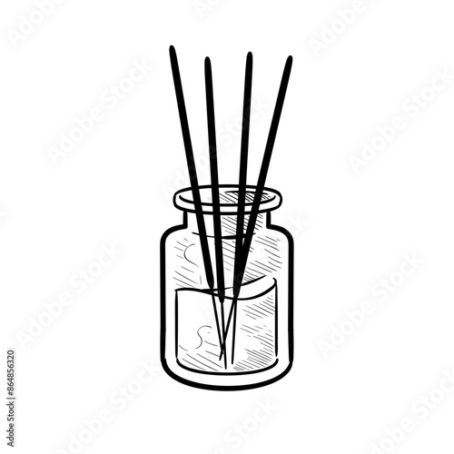 aromatherapy candle handdrawn illustration