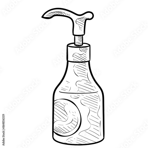 liquid soap handdrawn illustration