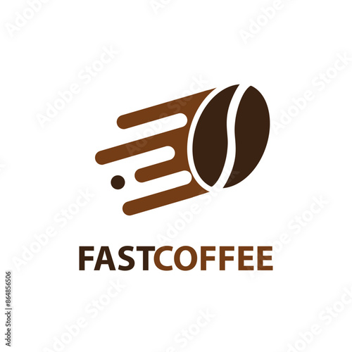 Fast Coffee Logo Template Design Vector Inspiration. Icon Design