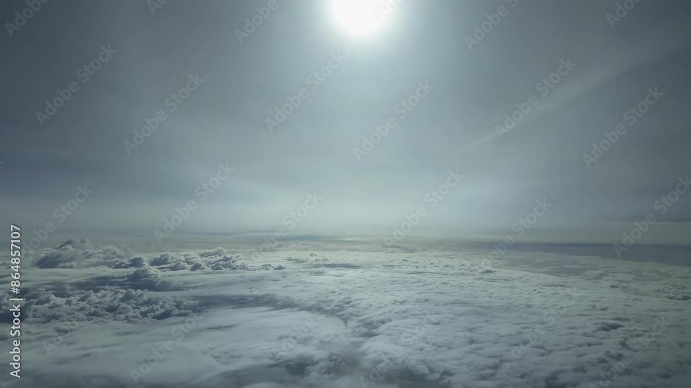POV flying over a layer of clouds at supersonic speed with a dazzing sun light. Hyperlapse. 4K POV flying over a layer of clouds at supersonic speed with a dazzing sun light. Hyperlapse. 4K