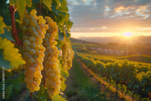 a bunches of grapes on a vine