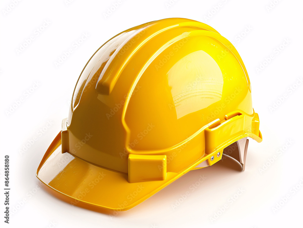 Fototapeta premium a yellow hard hat on a white background