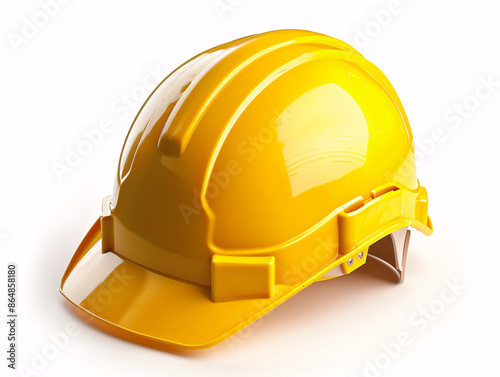 a yellow hard hat on a white background