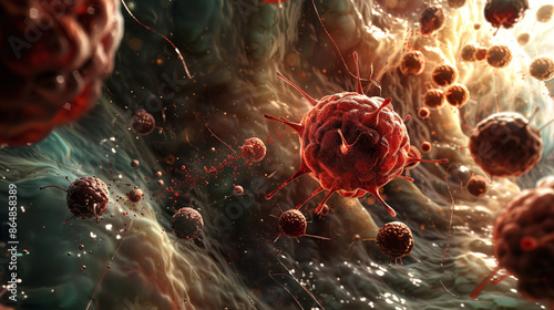 a close up of a virus