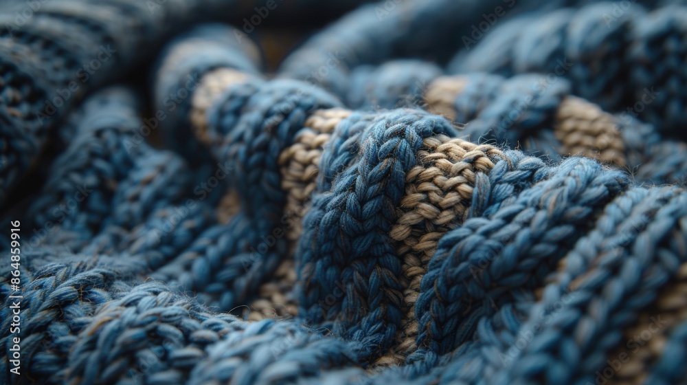 Close-up of a knitted wool sweater highlighting the stitch patterns, 8K, Full HD. Close-up of a knitted wool sweater highlighting the stitch patterns, 8K, Full HD.