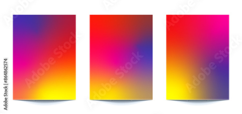 set abstract multi color gradient backgrounds of vibrant colors with carnival colors. For covers, wallpapers, brands, social media and other mobile projects
