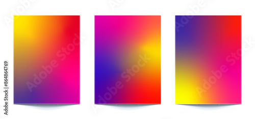 set abstract multi color gradient backgrounds of vibrant colors with carnival colors. For covers, wallpapers, brands, social media and other mobile projects
