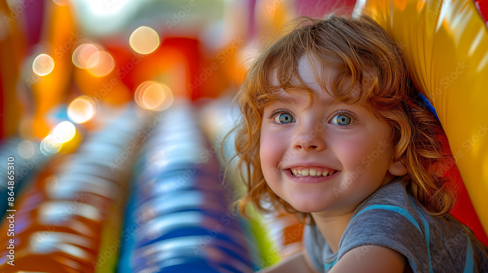 A young girl is smiling and looking at the camera. She is wearing a gray shirt and has red hair A young girl is smiling and looking at the camera. She is wearing a gray shirt and has red hair