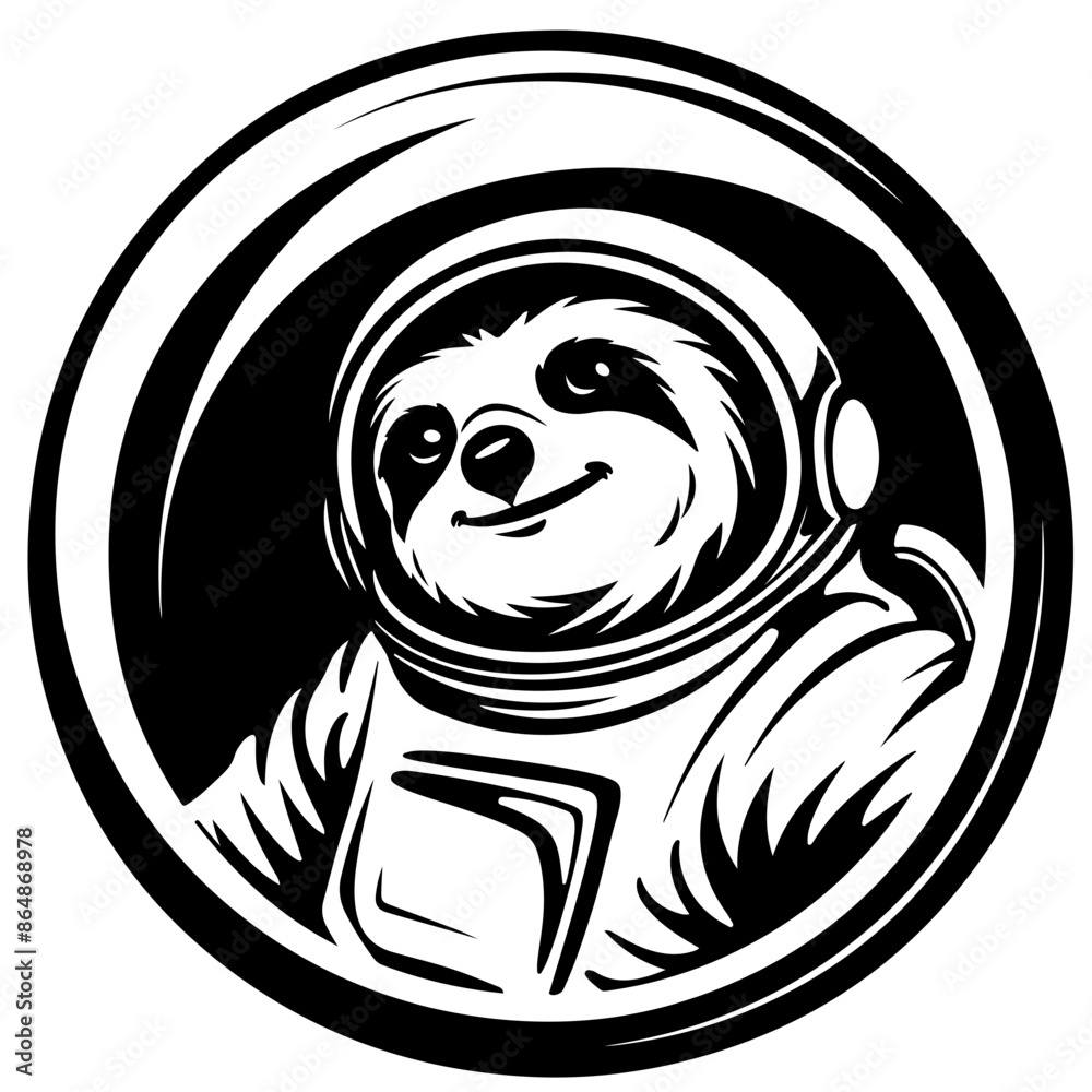 Sloth Astronaut Vector Logo Sloth Astronaut Vector Logo