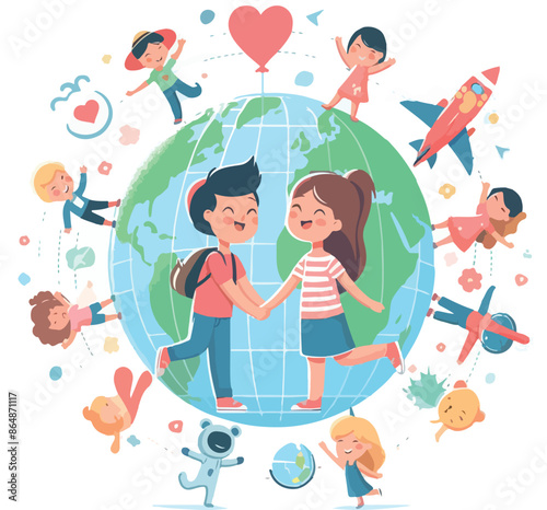Print  Happy international friendship day vector illustration