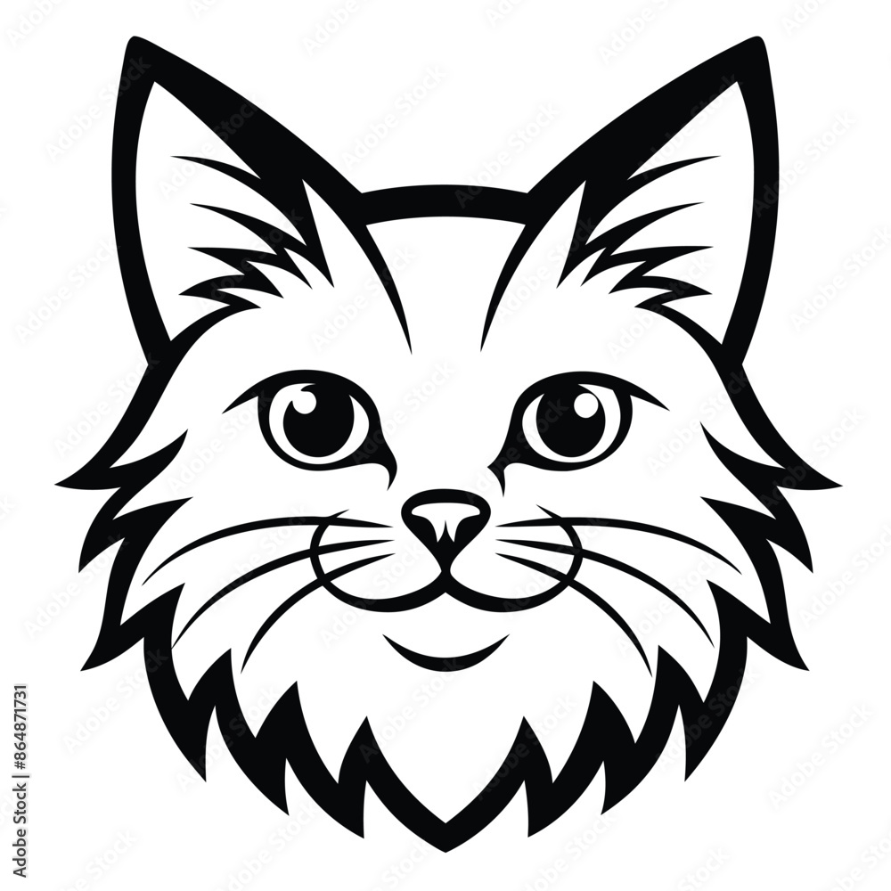 Fototapeta premium Vector of a cat face design on white background. Pets, Animals.