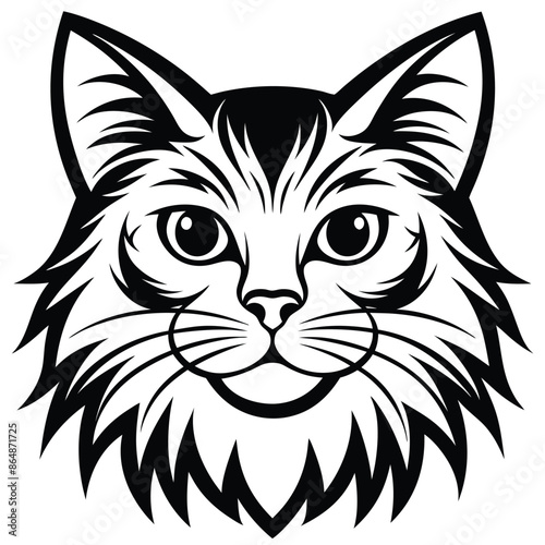 Vector of a cat face design on white background. Pets, Animals.