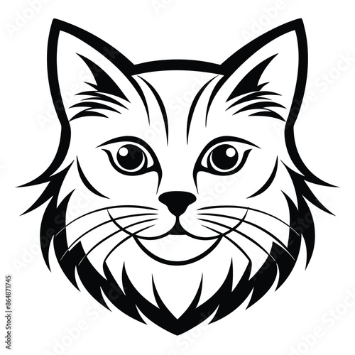 Vector of a cat face design on white background. Pets, Animals.