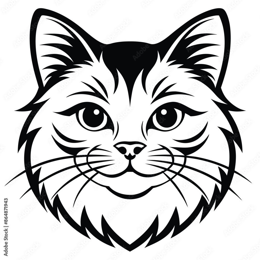 Vector of a cat face design on white background. Pets, Animals. Vector of a cat face design on white background. Pets, Animals.