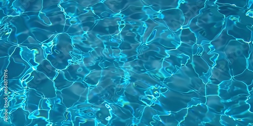 Sunlit Ripples on Clear Blue Water Surface - Generative AI