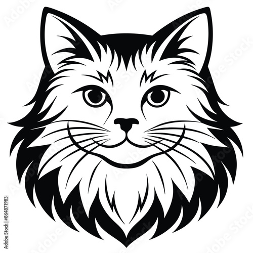 Vector of a cat face design on white background. Pets, Animals.