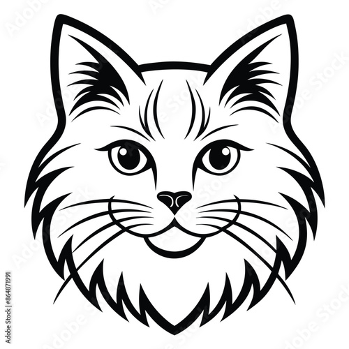 Vector of a cat face design on white background. Pets, Animals.