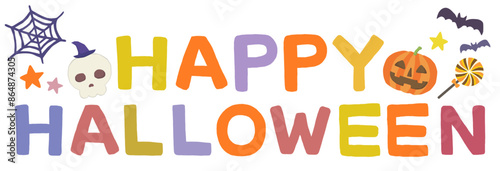 HPPY HALLOWEEN ハロウィン文字素材 ベクター