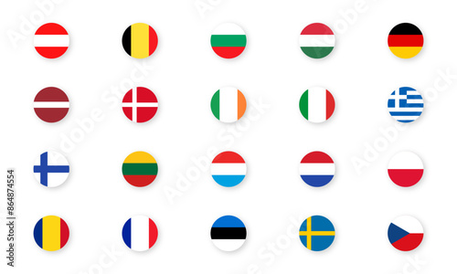 Flags of European countries. Flag vector icons on isolated background with realistic shadow. Vector set of European countries flags. Vector EPS 10 Free Download Flags of European countries. Flag vector icons on isolated background with realistic shadow. Vector set of European countries flags. Vector EPS 10 - GFXLoad