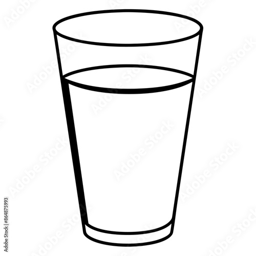 water glass outline coloring book page line art illustration digital drawing