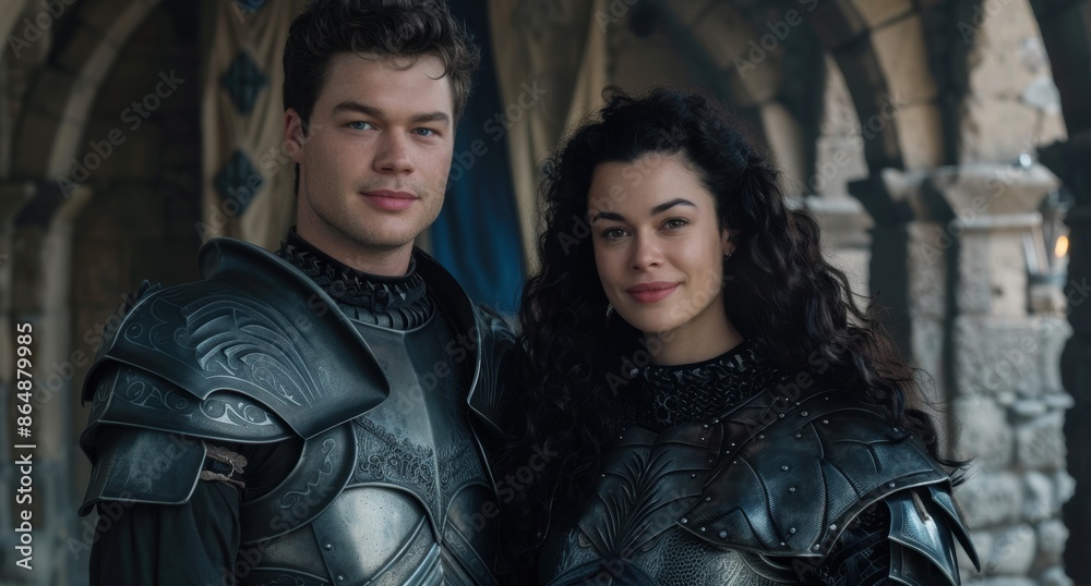 medieval fantasy couple in armor medieval fantasy couple in armor