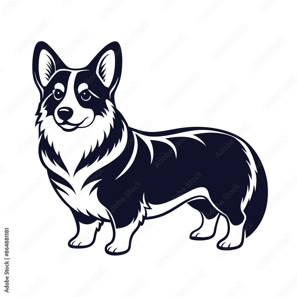 Welsh corgi cardigan dog Vector Illustration Welsh corgi cardigan dog Vector Illustration