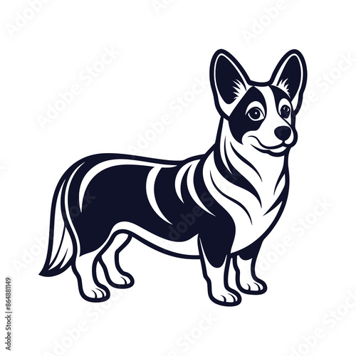 Welsh corgi cardigan dog Vector Illustration