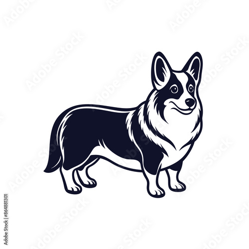 Welsh corgi cardigan dog Vector Illustration