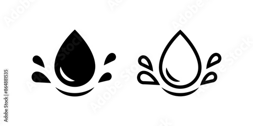 Water Drop icon set. Dropper sign. Flat illustration of vector icon on white background