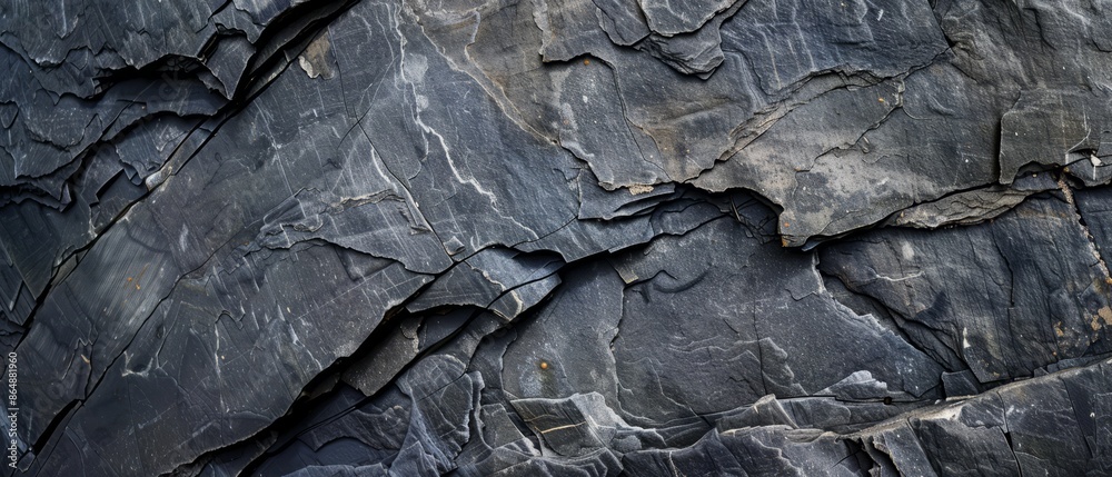 Panoramic close-up, high detail scan of slate material, Generative AI Panoramic close-up, high detail scan of slate material, Generative AI