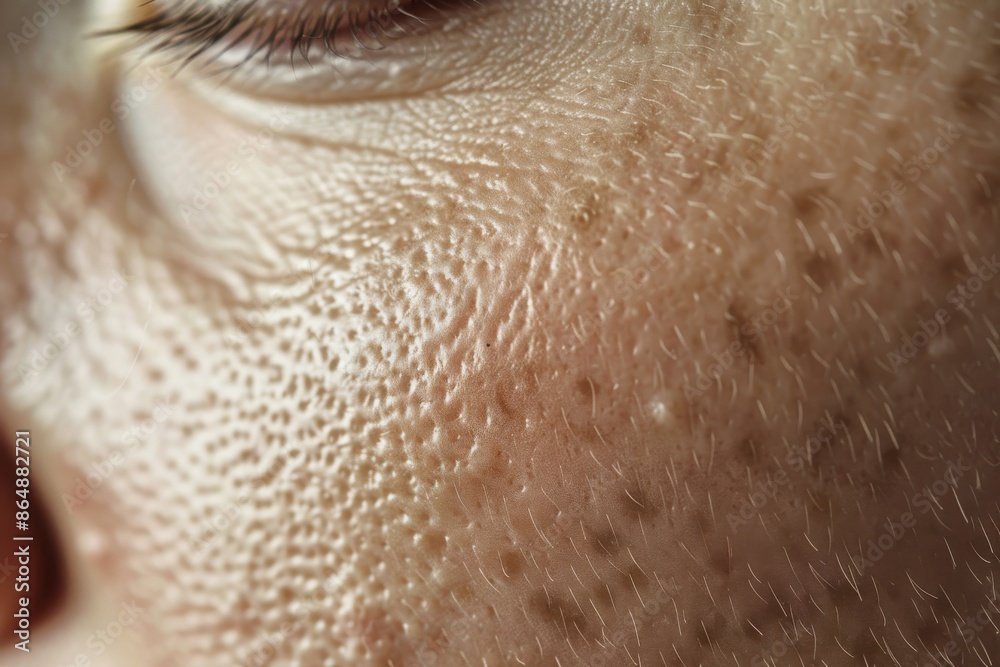 Fototapeta premium Close Up Of Freckles And Skin Texture On A Persons Face
