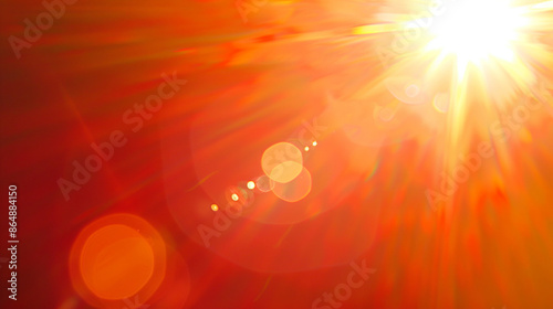 Bright orange light rays ba...