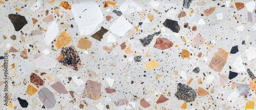 Panel kuchenny z motywem Panoramic close-up, high detail scan of terrazzo material, Generative AI