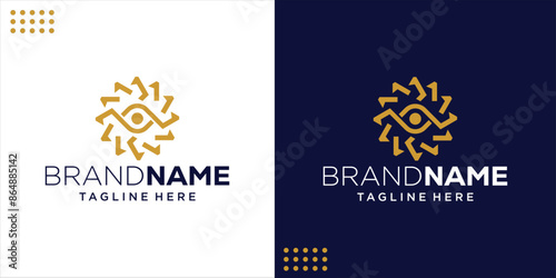 Creative Flower Logo with an Eye in the Middle, Design Inspiration, Design Illustration, Vector