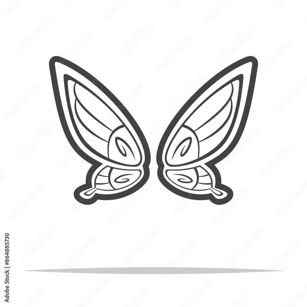 Fairy wings outline icon transparent vector isolated Fairy wings outline icon transparent vector isolated