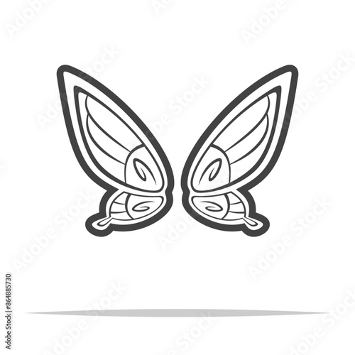 Fairy wings outline icon transparent vector isolated