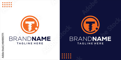 Creative Letter H With Drill Bit, Design Inspiration, Design Illustration, Vector