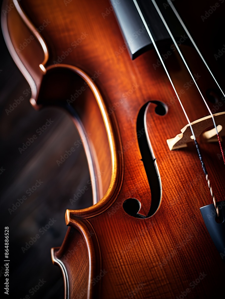 Detailed View of Violin Body Showcasing Fine Craftsmanship and Texture Detailed View of Violin Body Showcasing Fine Craftsmanship and Texture