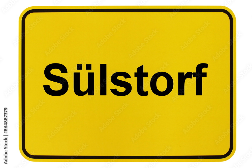 Illustration eines Ortsschildes der Gemeinde Sülstorf in Mecklenburg-Vorpommern Illustration eines Ortsschildes der Gemeinde Sülstorf in Mecklenburg-Vorpommern