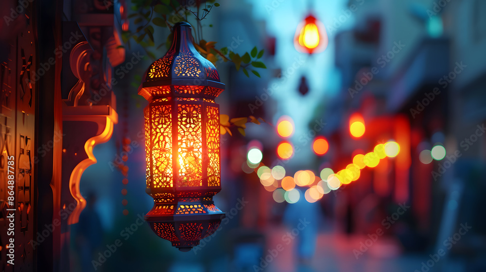 Ramadan Lantern. Lantern or candle lamp in Islamic interior. illustration for Greeting card, site, banner, invitation, postcard for Muslim holiday. Ramadan Lantern. Lantern or candle lamp in Islamic interior. illustration for Greeting card, site, banner, invitation, postcard for Muslim holiday.