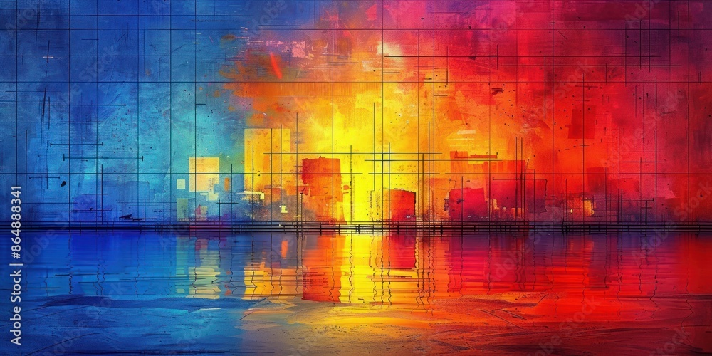 Obraz premium Abstract Cityscape Reflection