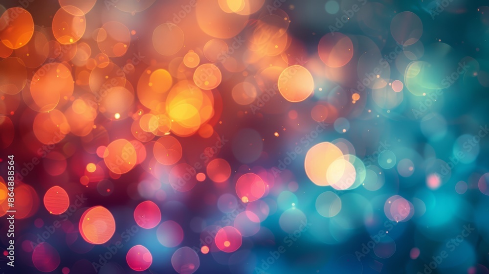 Abstract background with vibrant bokeh lights in warm and cool tones. Abstract background with vibrant bokeh lights in warm and cool tones.